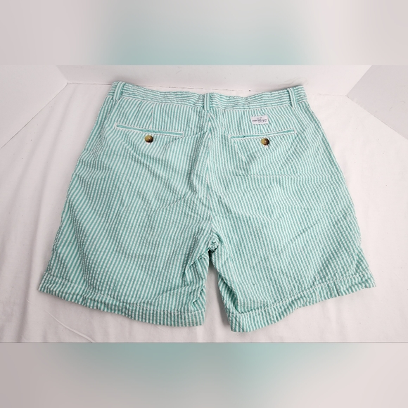 💪 VINEYARD VINES MEN'S BREAKER SHORTS SIZE 32 - TEAL / WHITE STRIPE 💪 - Picture 7 of 9